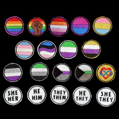 LGBT Gay Pride Round Scout Glitter Sew or Iron on Embroidery Patches