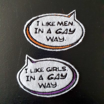 I Like Men I Like Girls in a GAY WAY Large Embroidery Patches