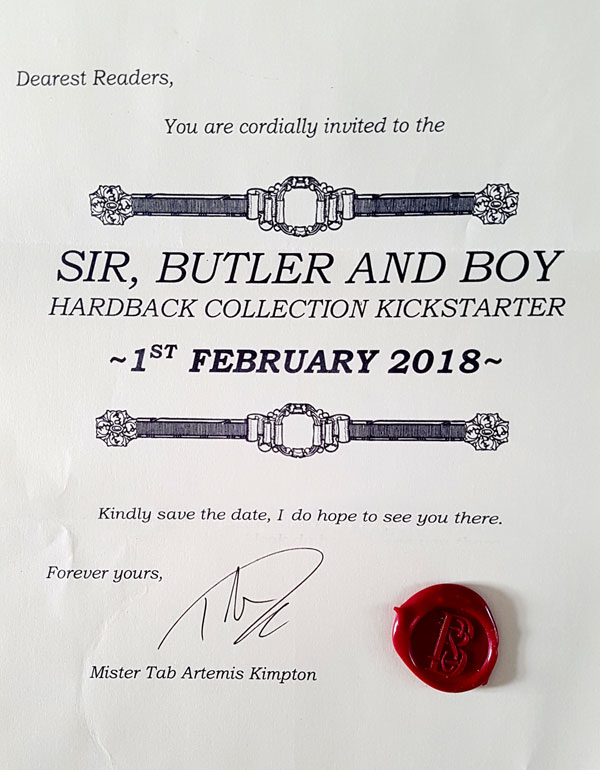 Invitation to the Sir, Butler and Boy Kickstarter